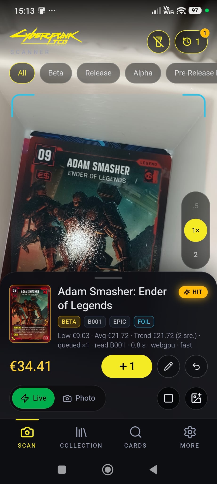 Screenshot 2 for Cyberpunk TCG - Scanner App