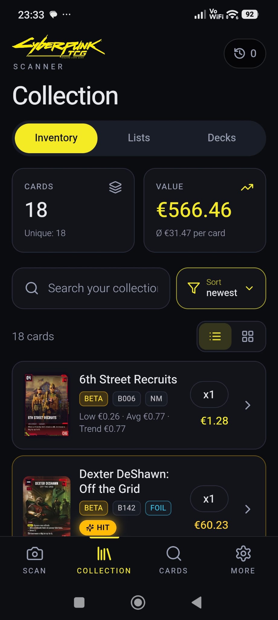 Screenshot 7 for Cyberpunk TCG - Scanner App