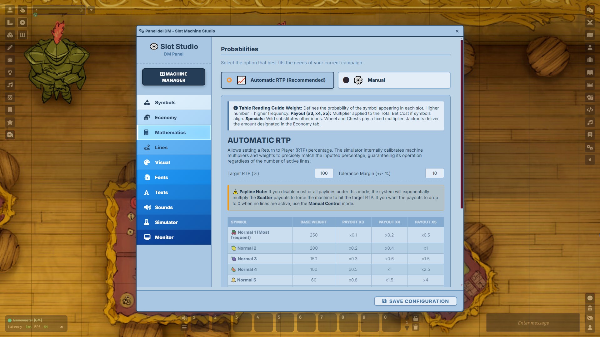 Configuration Panel