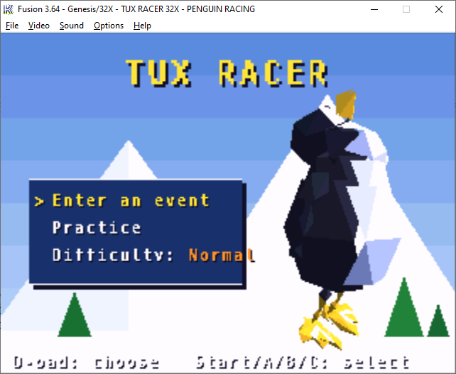 Screenshot 3 for TuxRacer for Sega 32X