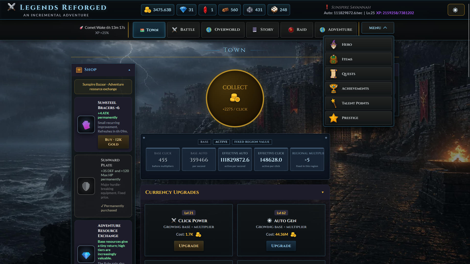 Screenshot 4 for Legends Reforged - An Incremental Adventure