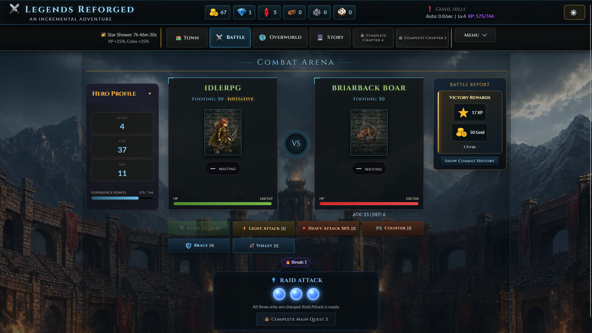 Screenshot 3 for Legends Reforged - An Incremental Adventure