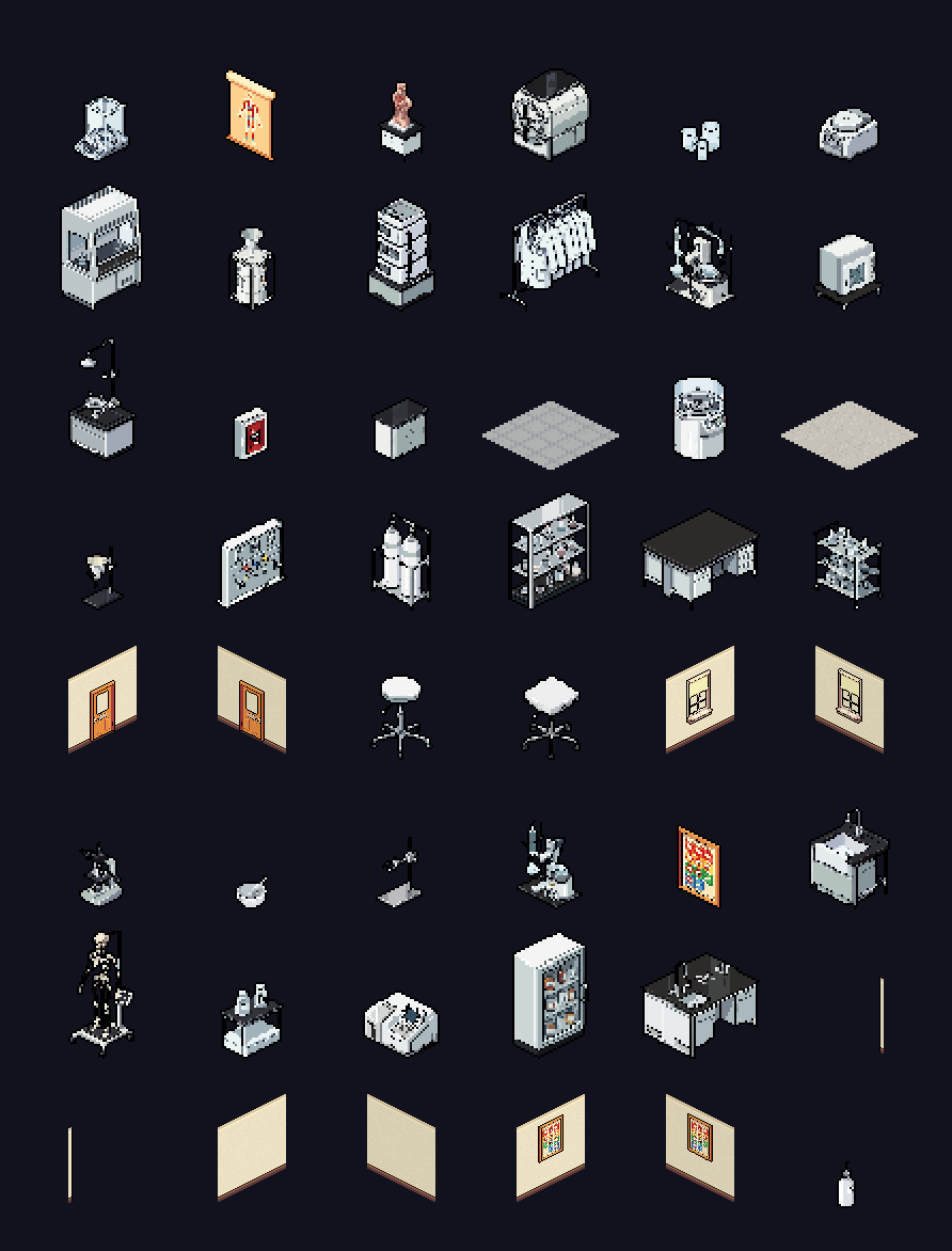 Isomatic Rrom Isometric School Bundle: 117 Sprites (68 Objects + Room Sets) by ThirdAngle