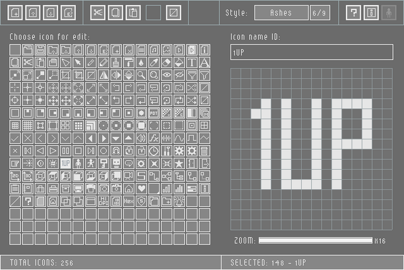 Raylib Gui Console rGuiIcons by raylib technologies