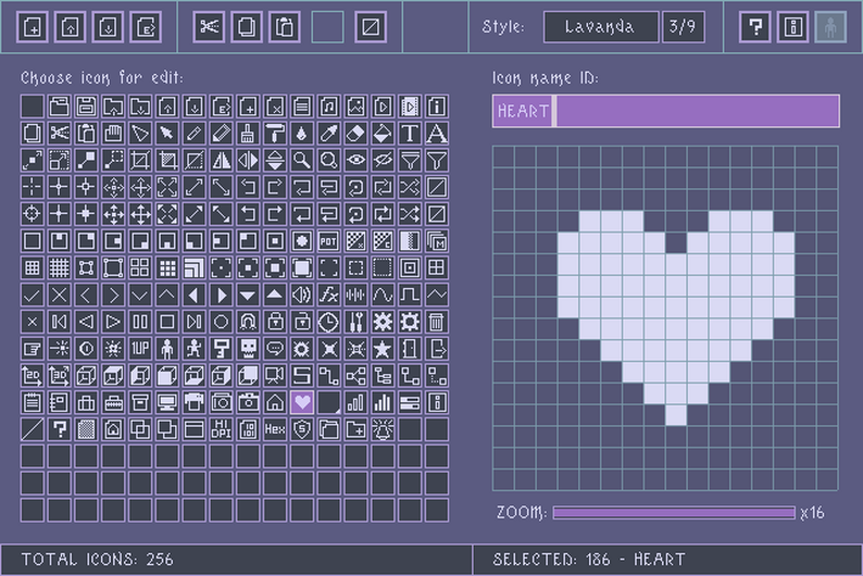Raylib Gui Console rGuiIcons by raylib technologies