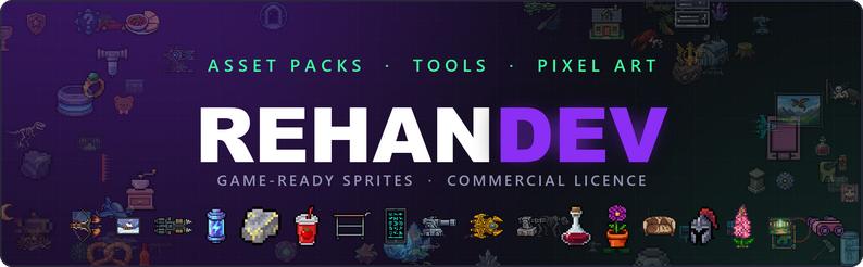 RehanDev — asset packs, tools, pixel art