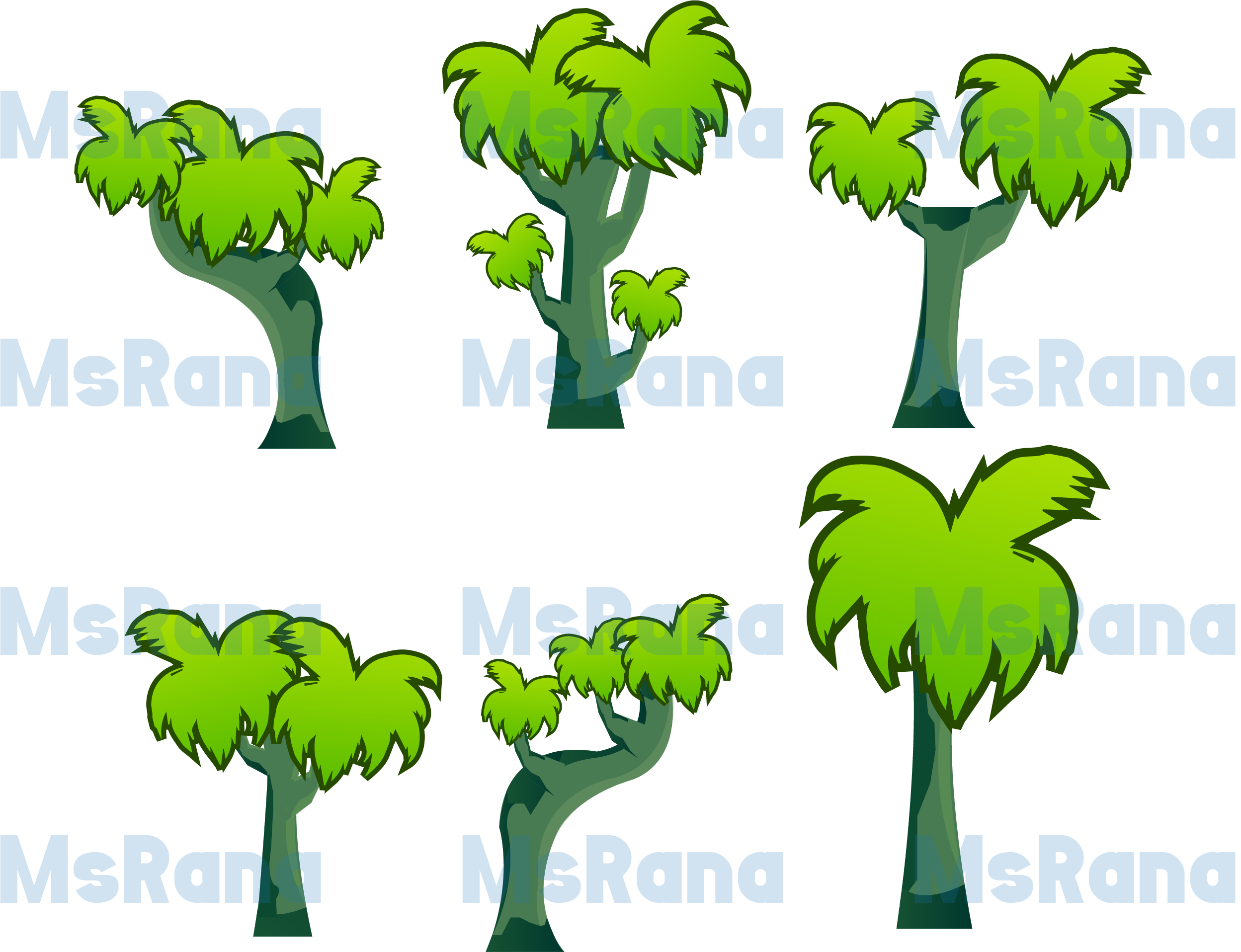 Six Trees For Your Games (Game Art) by MsRanaApps