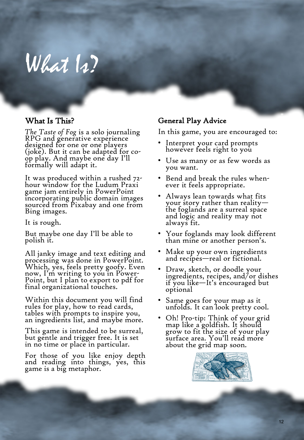 Screenshot 3 for The Taste of Fog: A Solo Journaling RPG