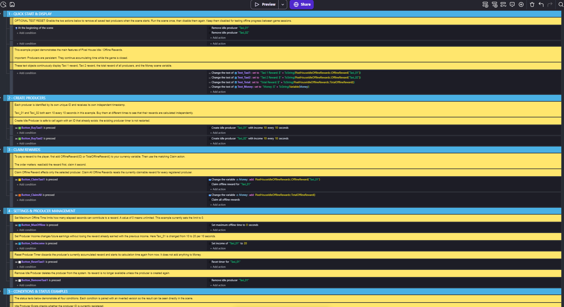Screenshot 4 for Pixel House Idle / Offline Rewards – GDevelop Extension