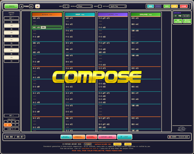 Screenshot 3 for ATAMIGA CHIPTUNE WORKSTATION - Generate ยท Compose