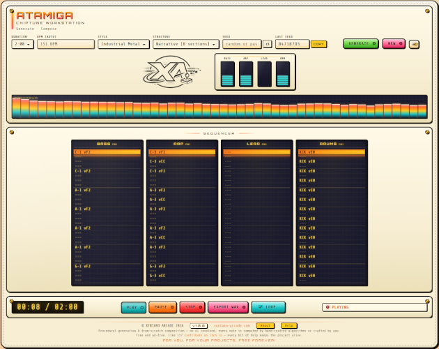 Screenshot 4 for ATAMIGA CHIPTUNE WORKSTATION - Generate ยท Compose