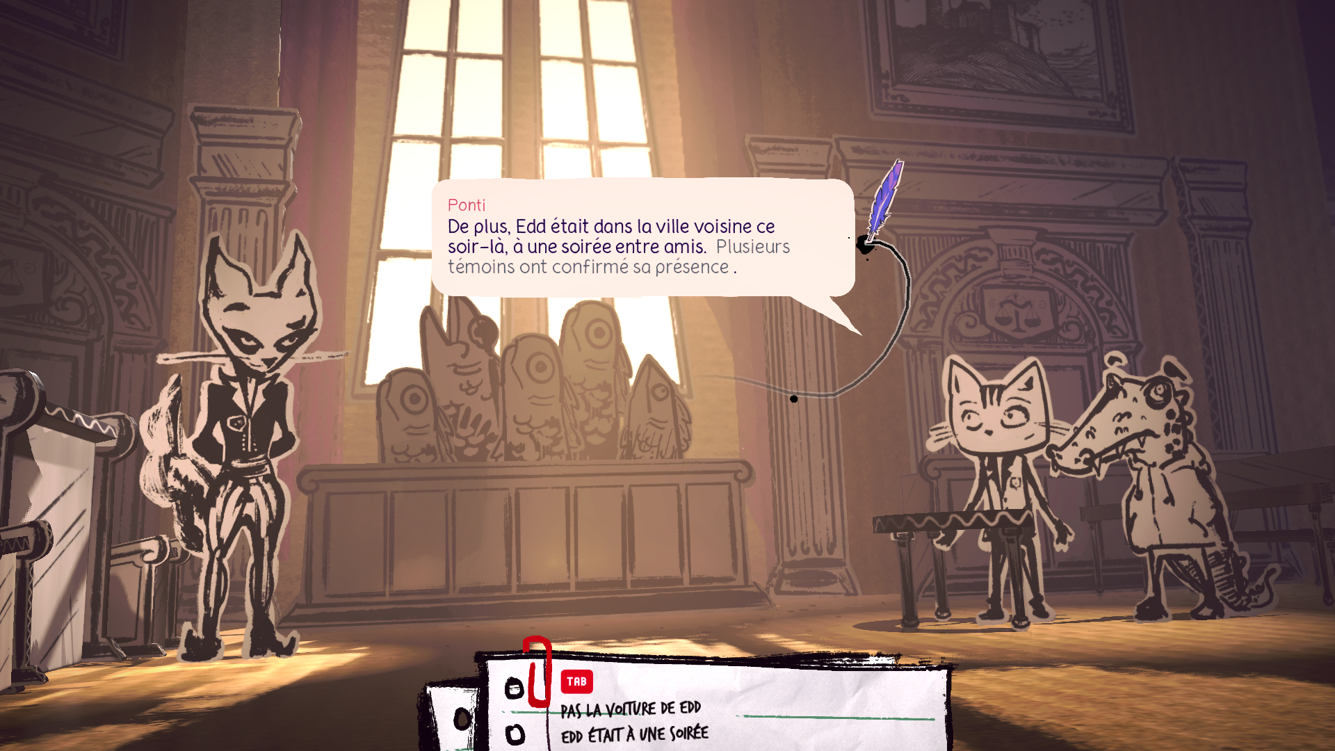 17 giochi indie con lo stile più unico in giro 5 Un'aula di tribunale di Cardboard Justice popolata da animali ritagliati nel cartone