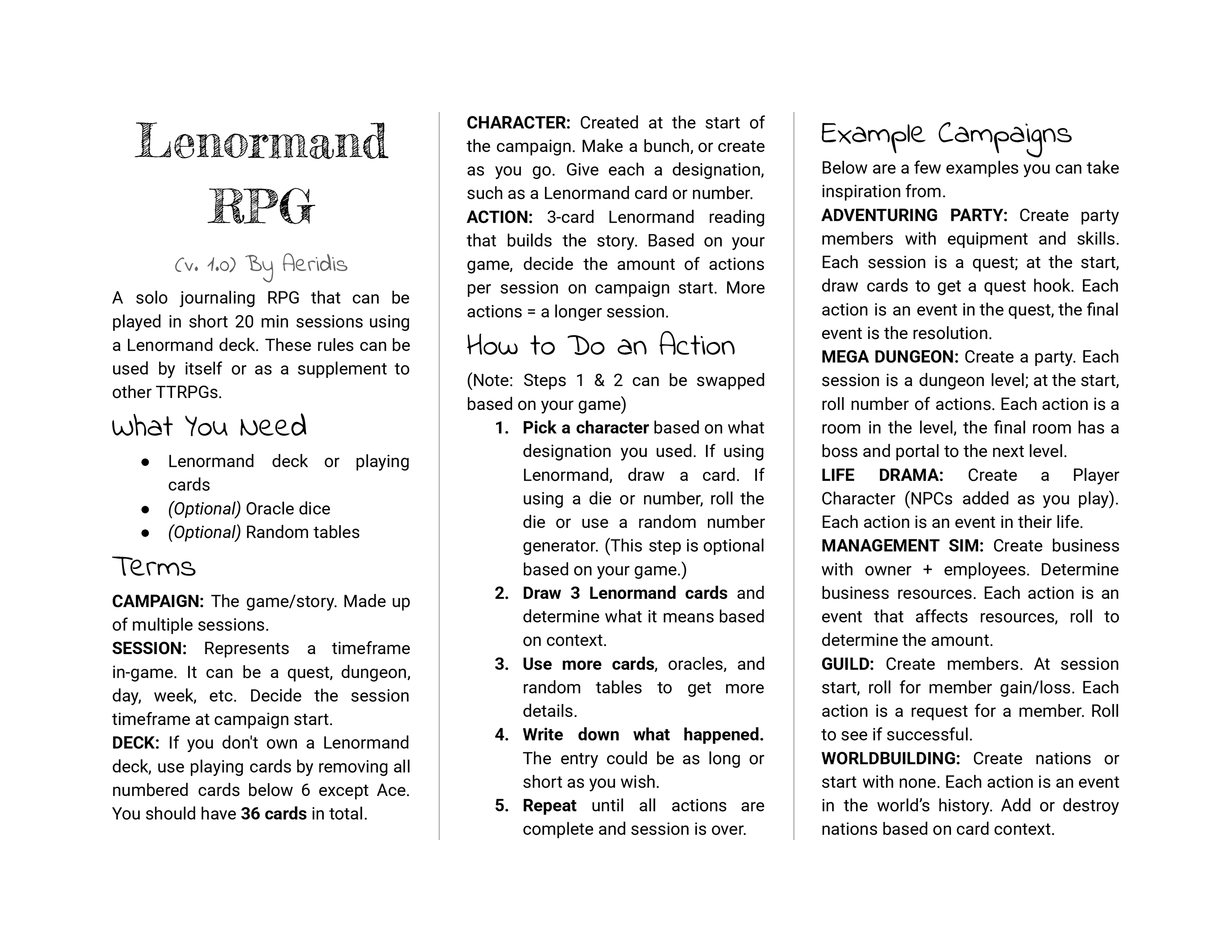 Screenshot 2 for Lenormand RPG