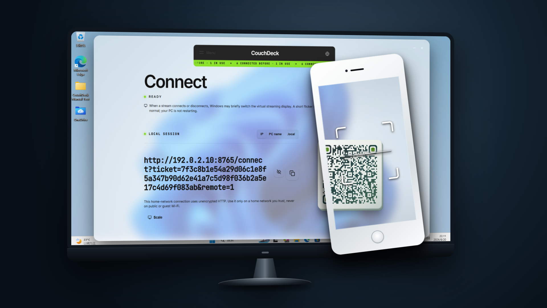 Scan the QR code to start remote control