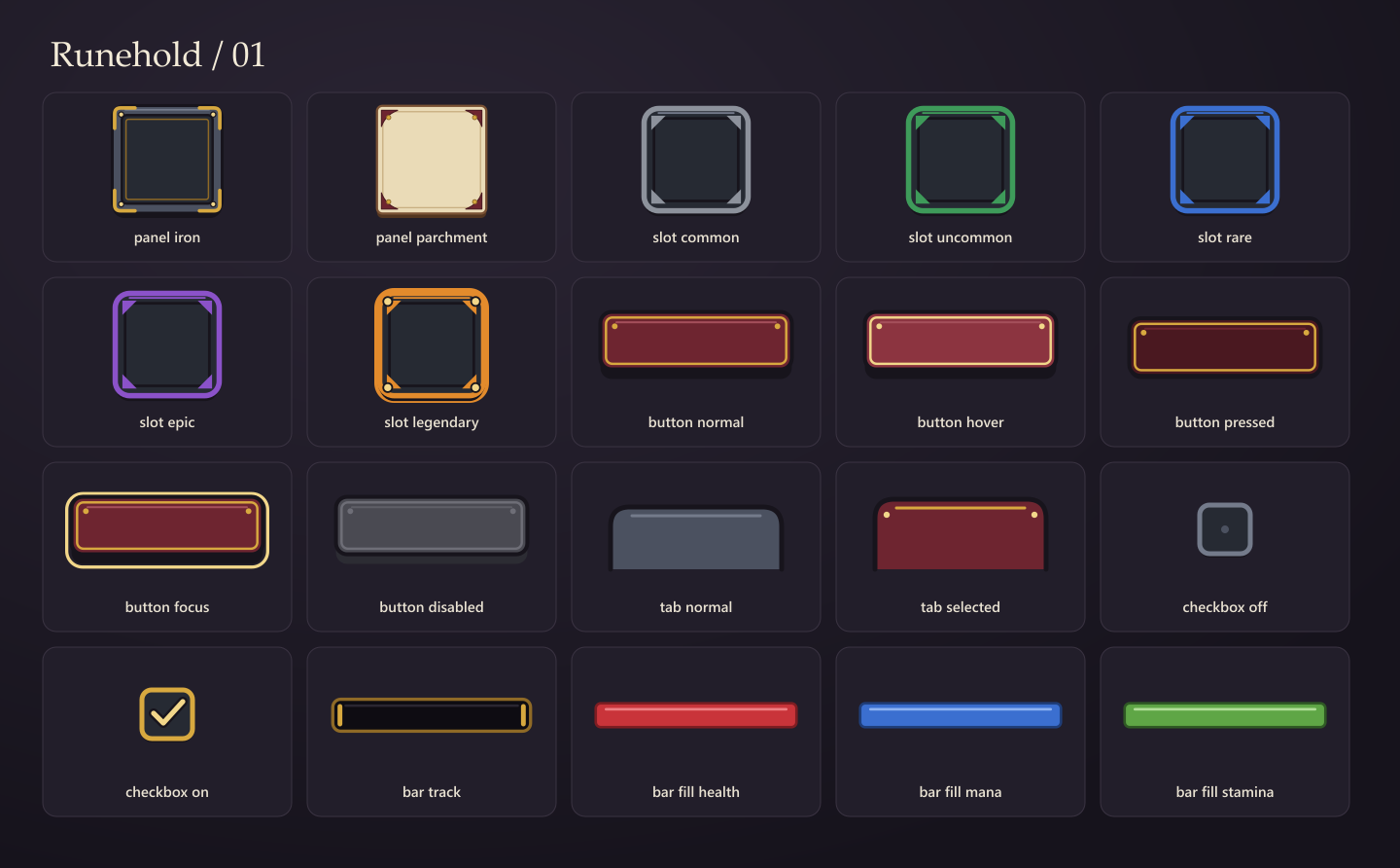 Two Panel Sequence Example Runehold UI — Fantasy RPG Interface Kit by Jasornell