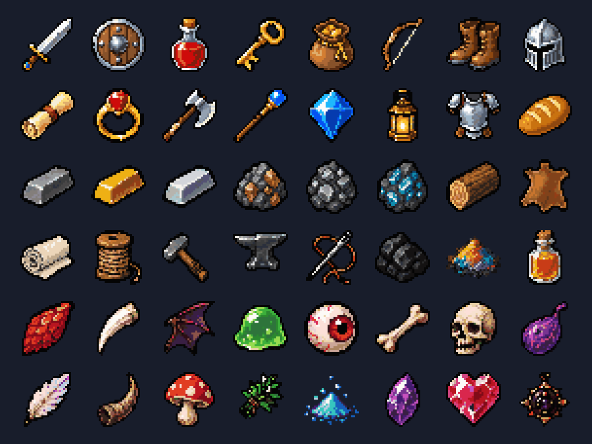 Fantasy RPG Item Icons Vol. 3 (AI-assisted) by furkan90x