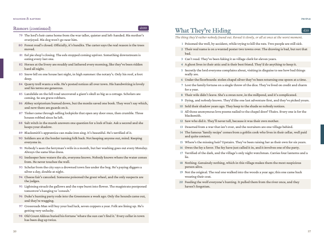 Screenshot 9 for Roadside & Rafters: Random Tables for Inns, Roads & Villages