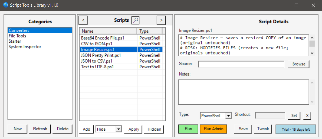 Screenshot 2 for Script Tools Library