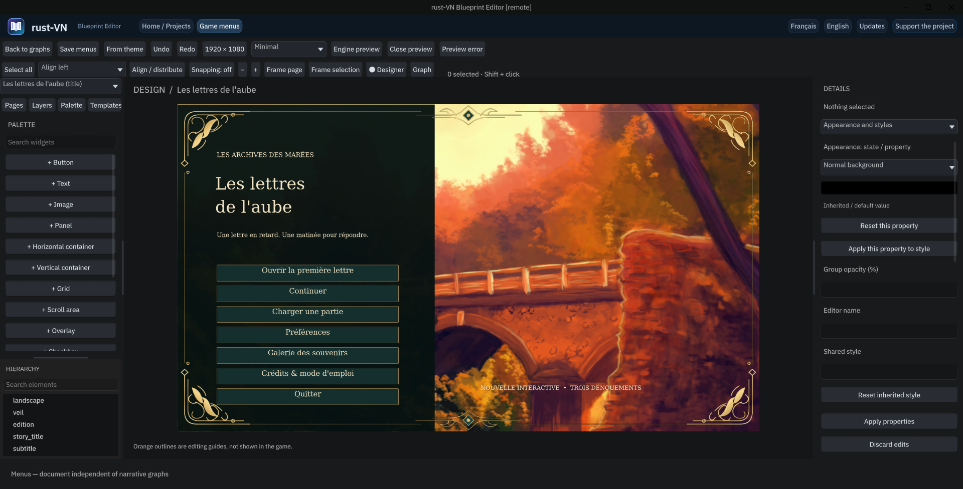 Screenshot 3 for rust-VN — Visual Novel Editor