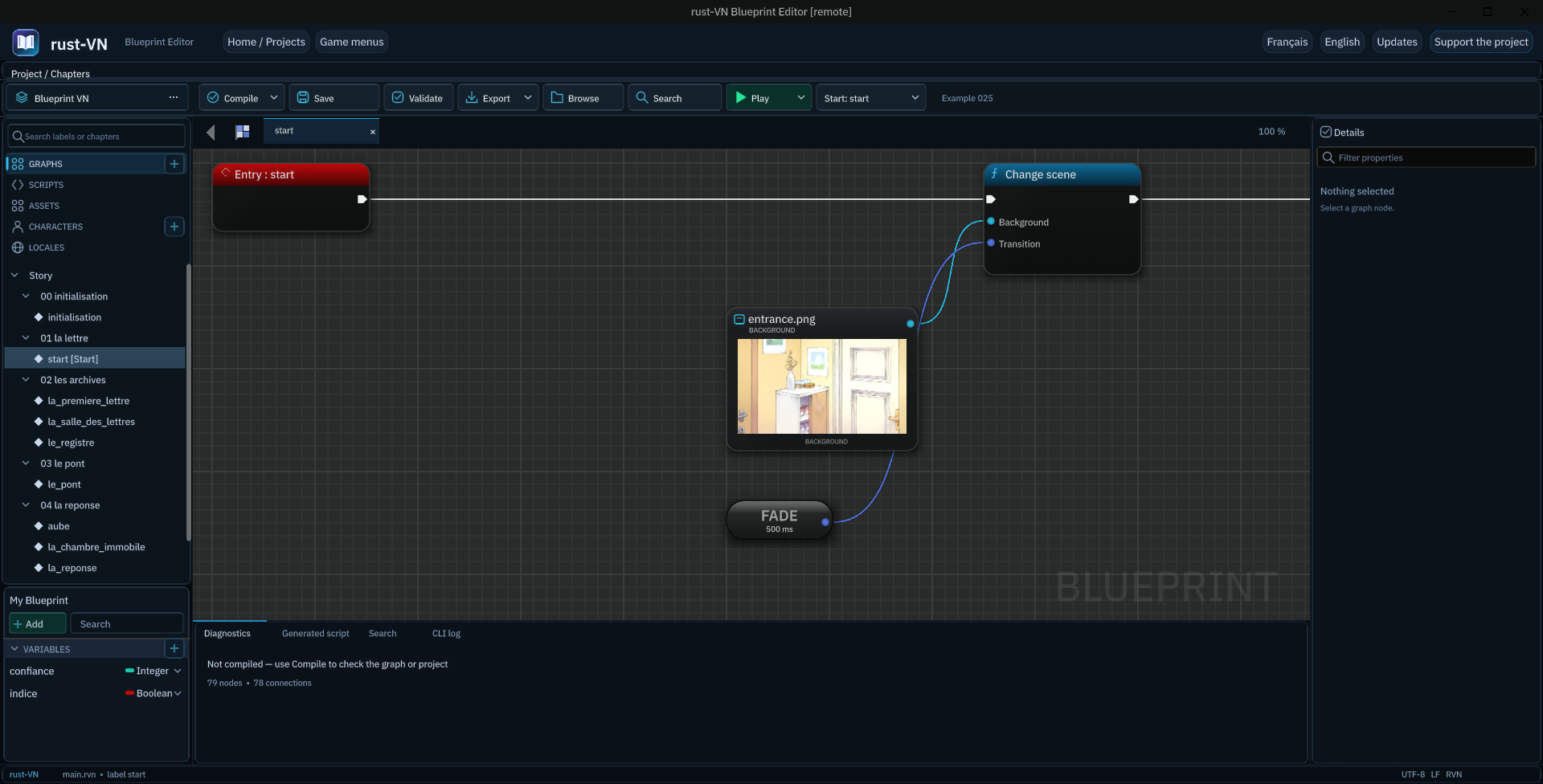 Screenshot 2 for rust-VN — Visual Novel Editor