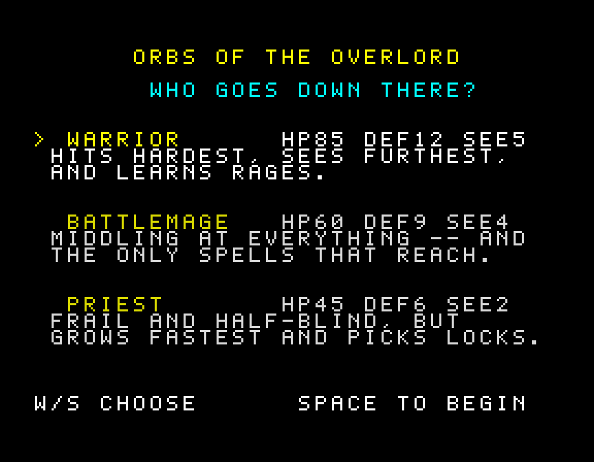 Screenshot 4 for Orbs of the Overlord - The ZX Demake