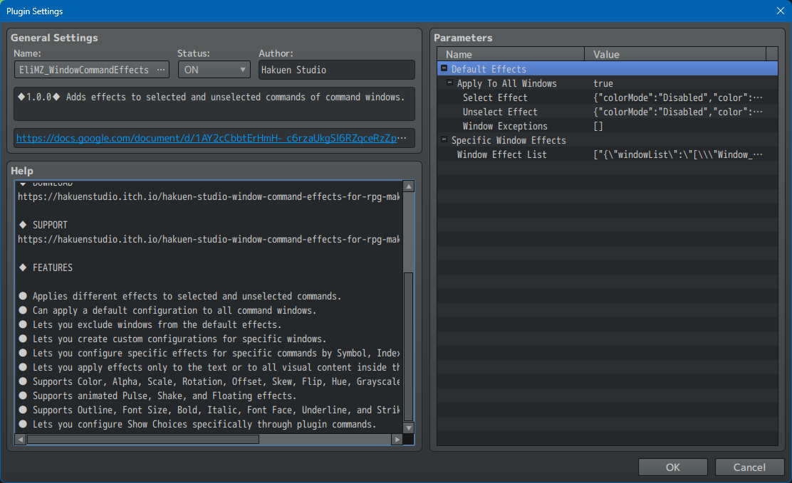 Screenshot 3 for Hakuen Studio Window Command Effects for RPG Maker MZ