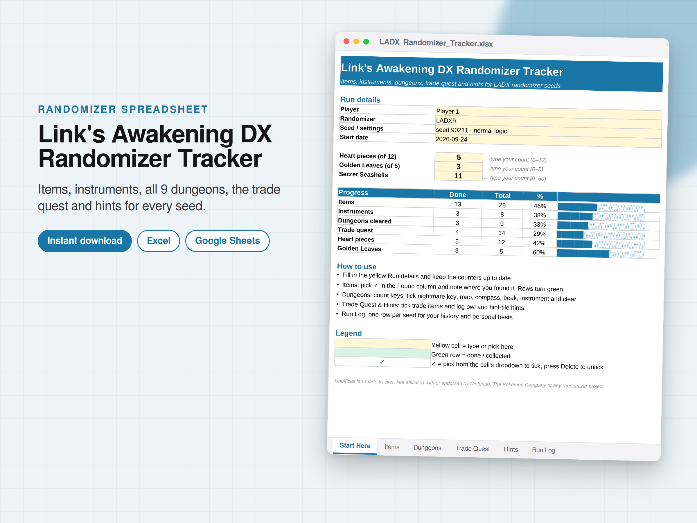 Screenshot 2 for Link's Awakening DX Randomizer Tracker