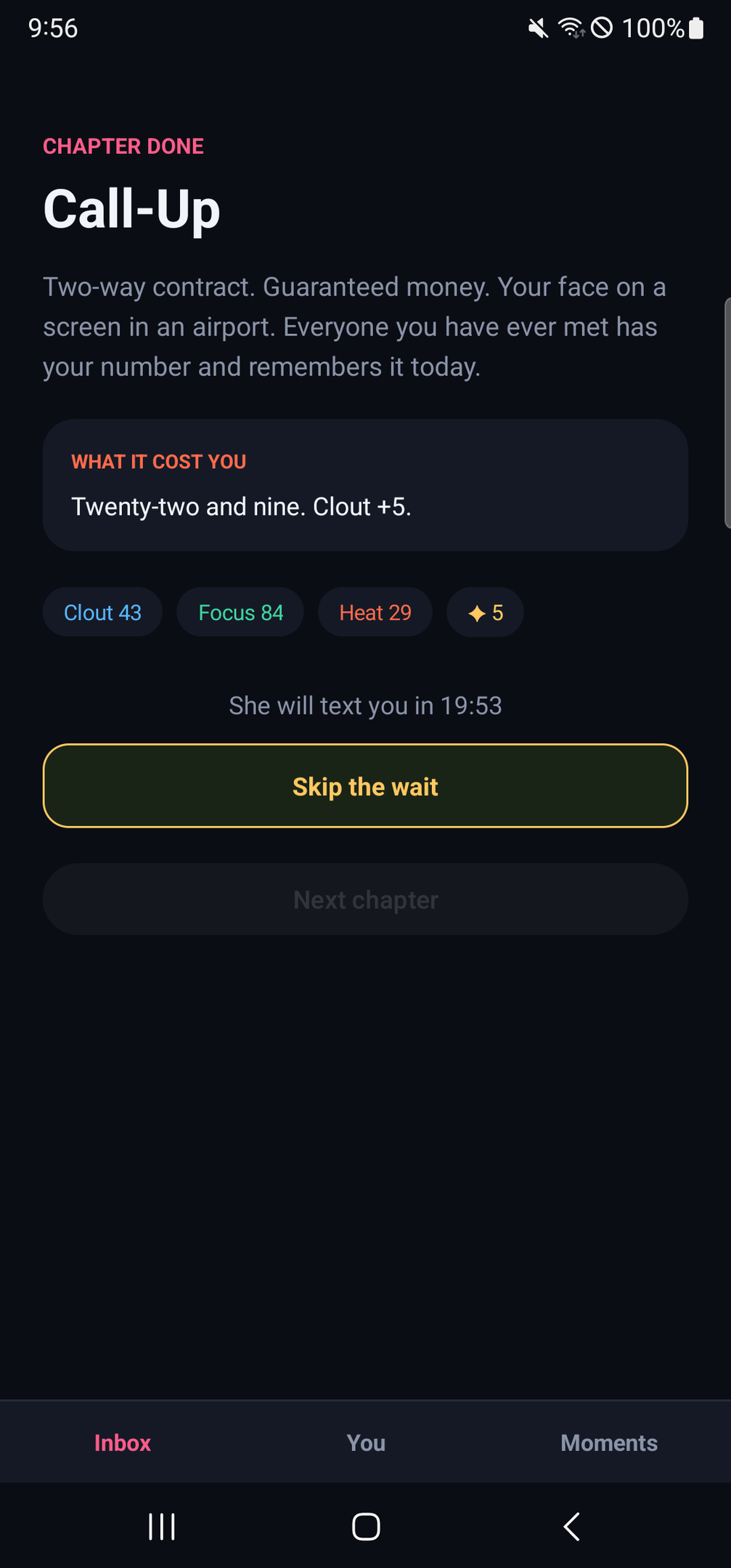 Screenshot 3 for Mr. Wonderful: Text Dating Sim