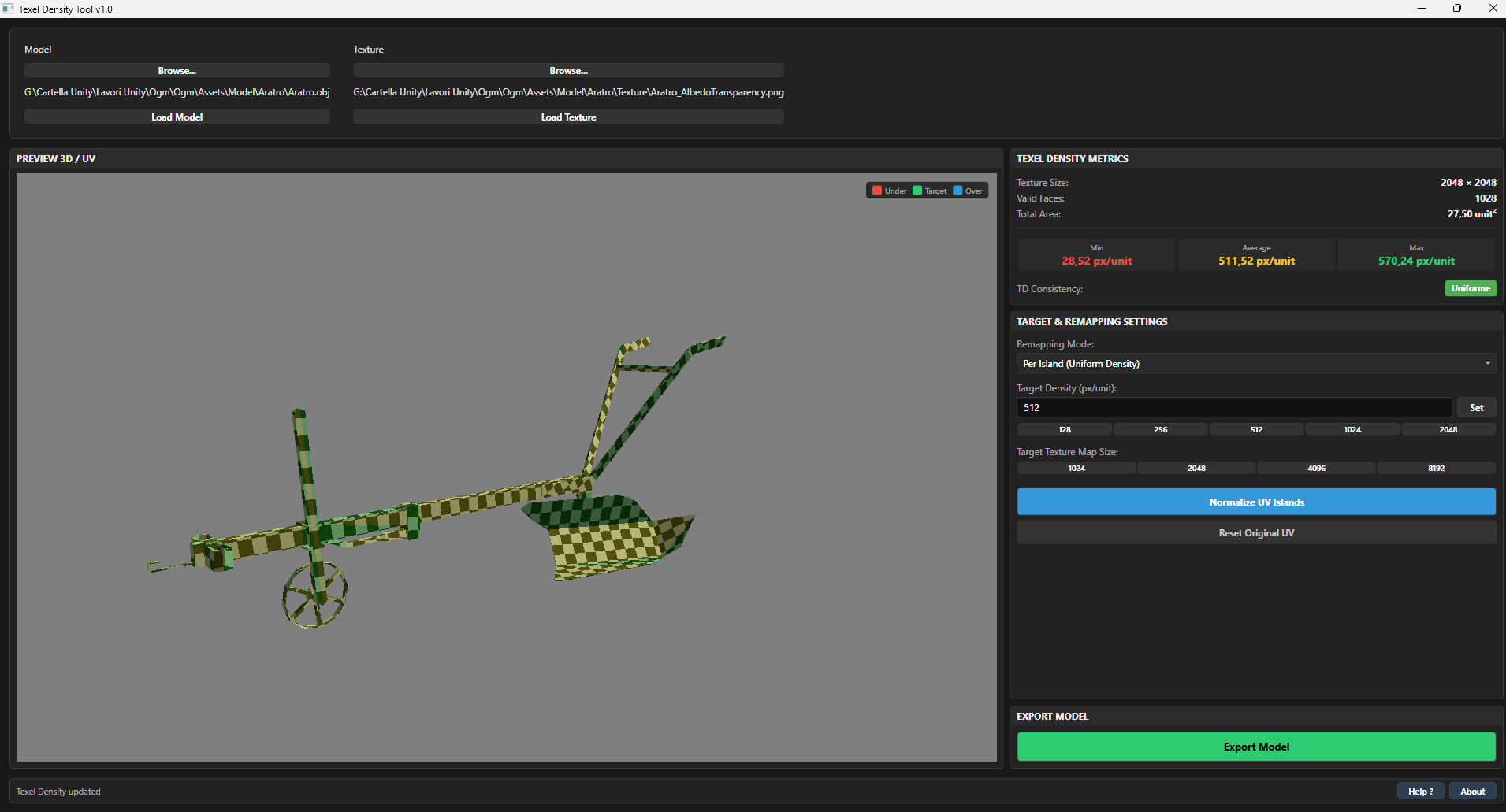 Screenshot 2 for TDT (Texel Density Tool v.1.0)