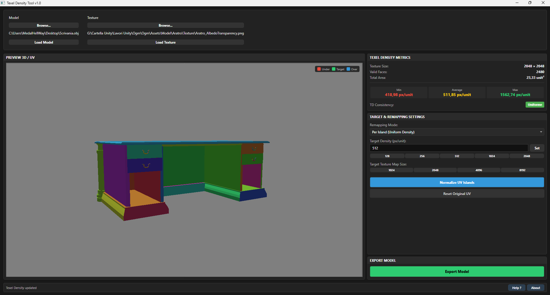 Screenshot 3 for TDT (Texel Density Tool v.1.0)