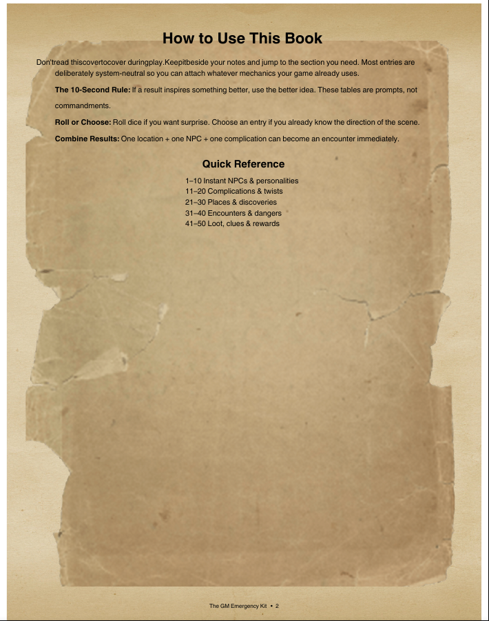 Screenshot 4 for The GM Emergency Kit: 50 Instant Fixes for Any TTRPG