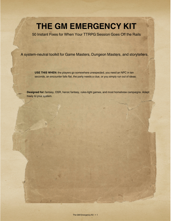 Screenshot 5 for The GM Emergency Kit: 50 Instant Fixes for Any TTRPG