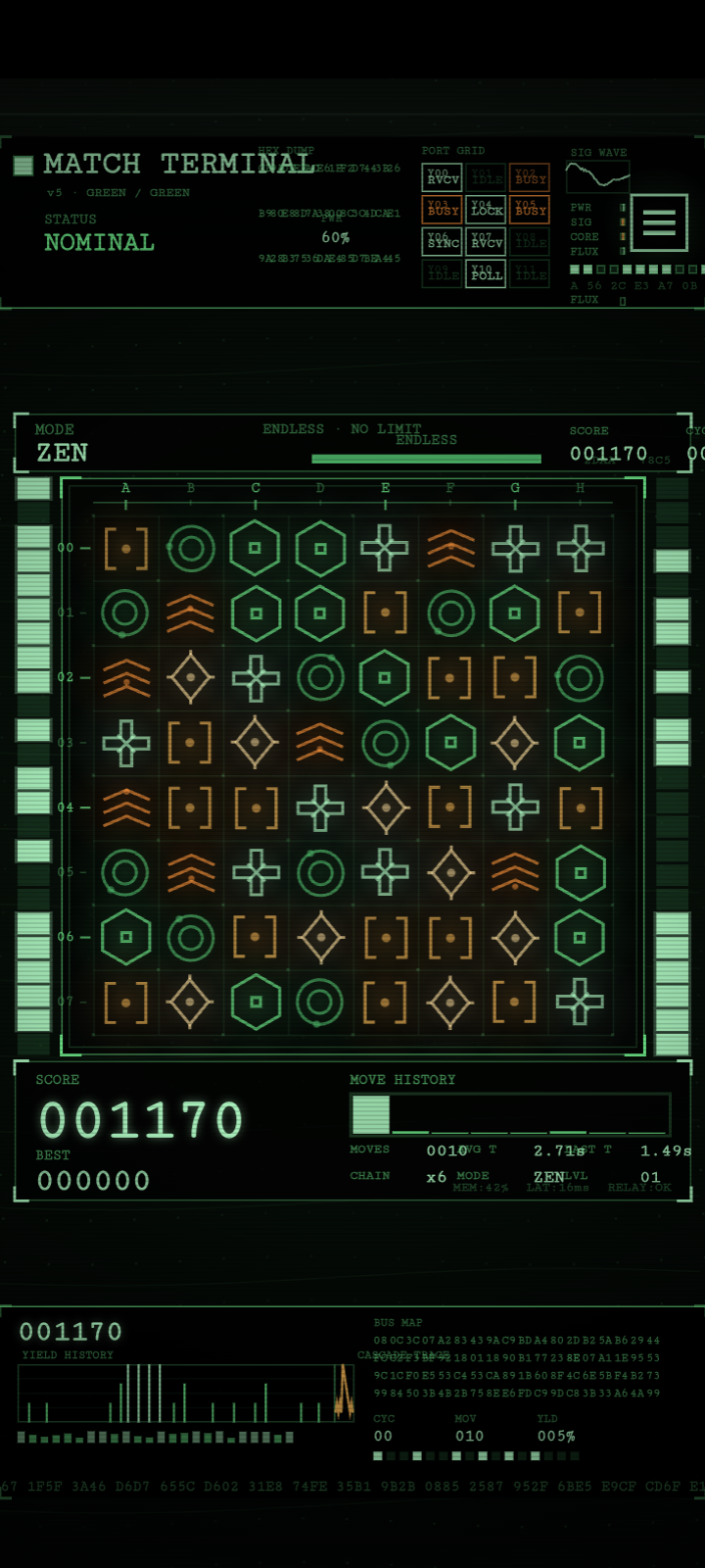 Screenshot 2 for Match Terminal: A Retro Sci-Fi Puzzle