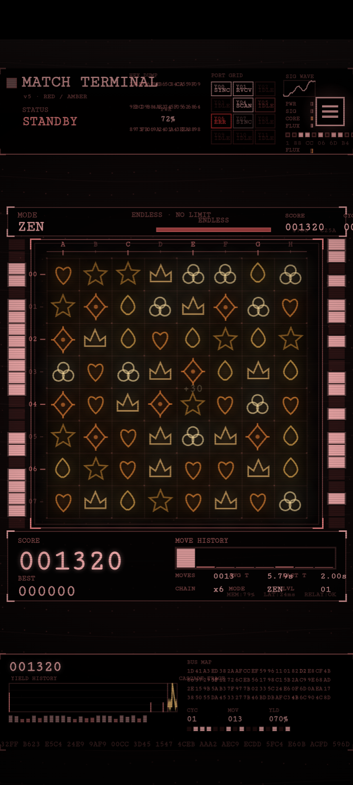 Screenshot 3 for Match Terminal: A Retro Sci-Fi Puzzle