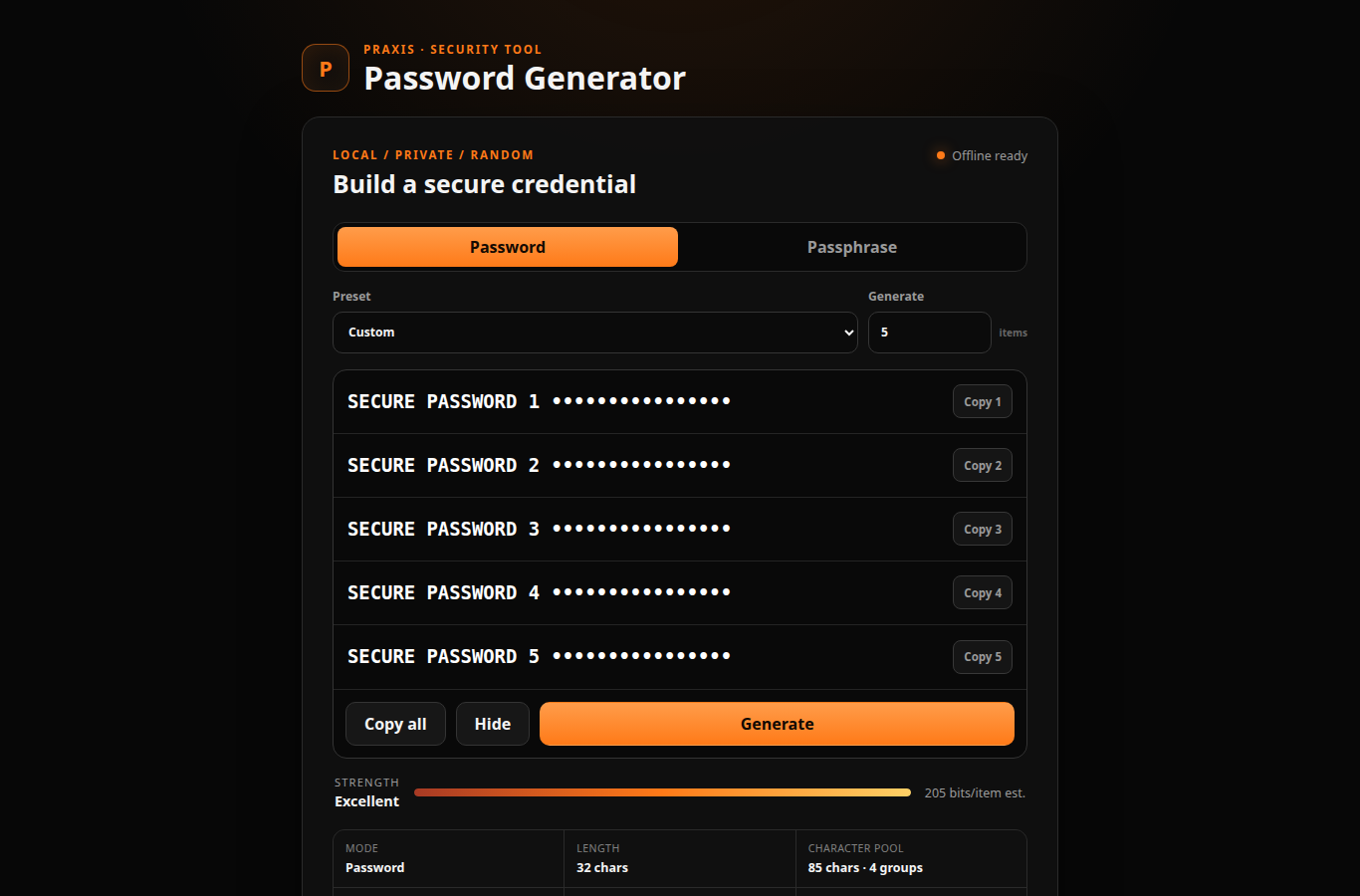 Screenshot 6 for Praxis Secure Guardian — Password Generator