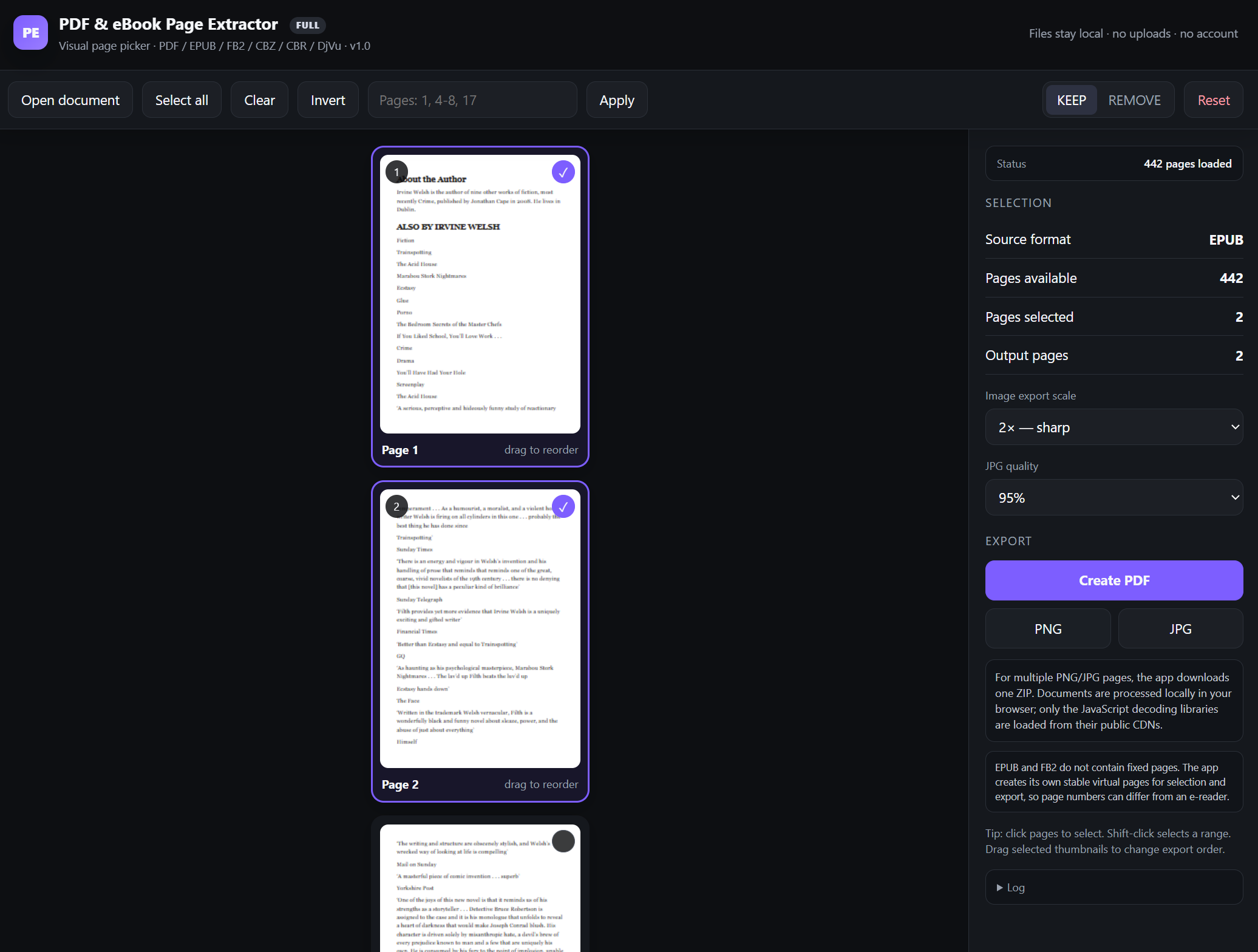 Screenshot 2 for PDF & eBook Page Extractor
