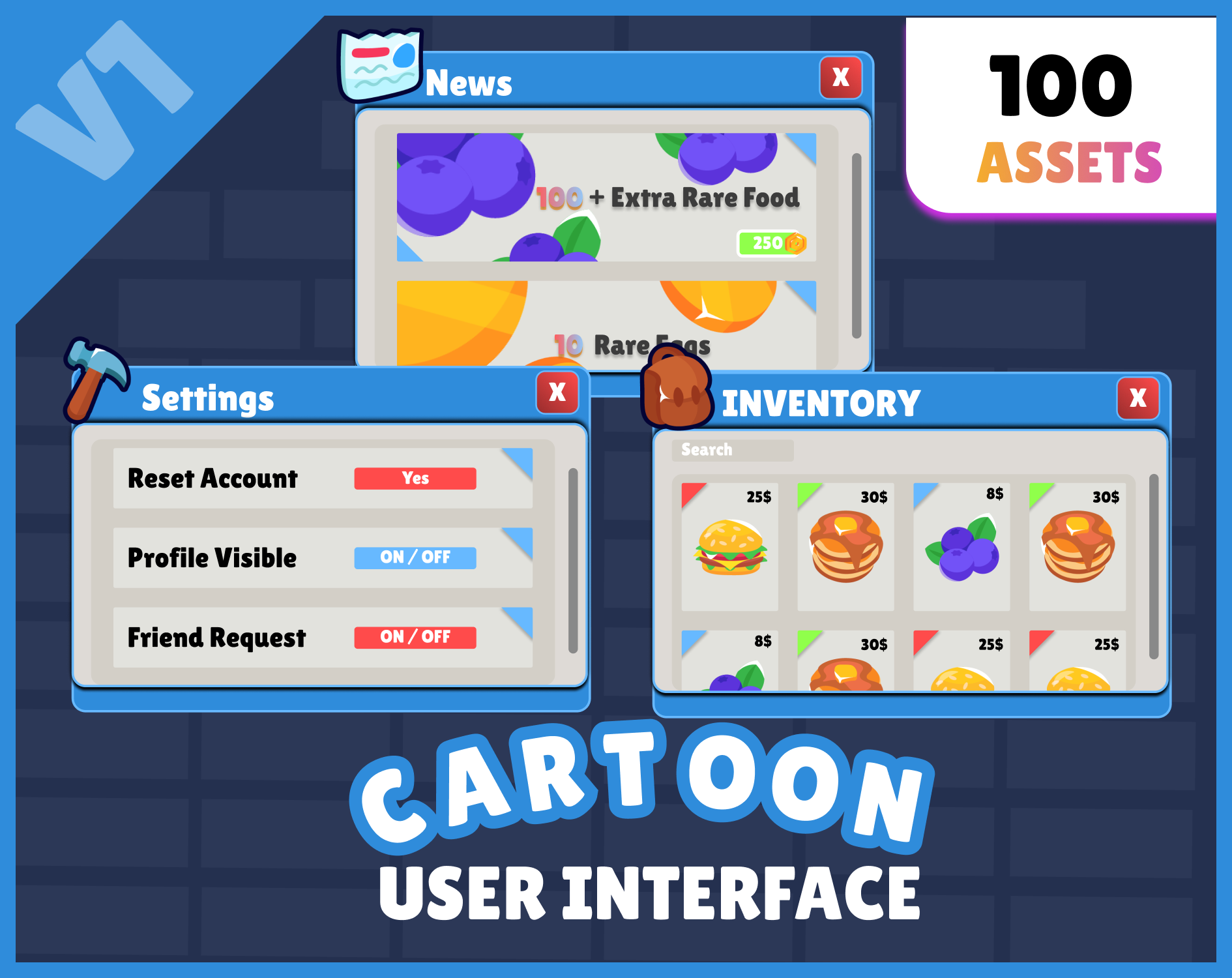 Cartoon UI Pack V.2 by Alex / GUI Artist