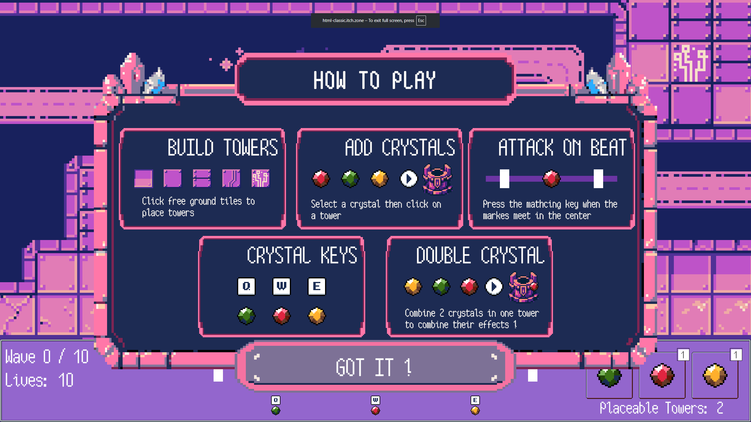 Rate CrystalTD by Half Mana Games for Mini Jam 220: Crystal - itch.io