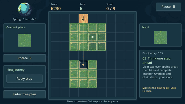 A sand chain in the TileCraft tutorial