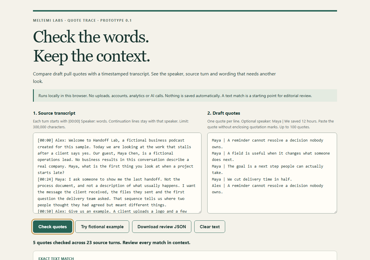 Screenshot 4 for Quote Trace