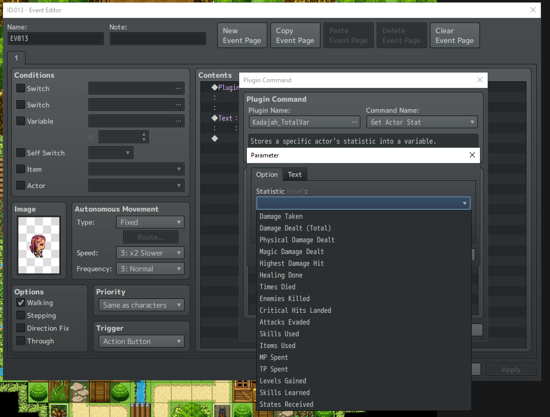 Screenshot 3 for Kadajah's TotalVar - In-Game Statistic Tracker for RPG Maker MV & MZ