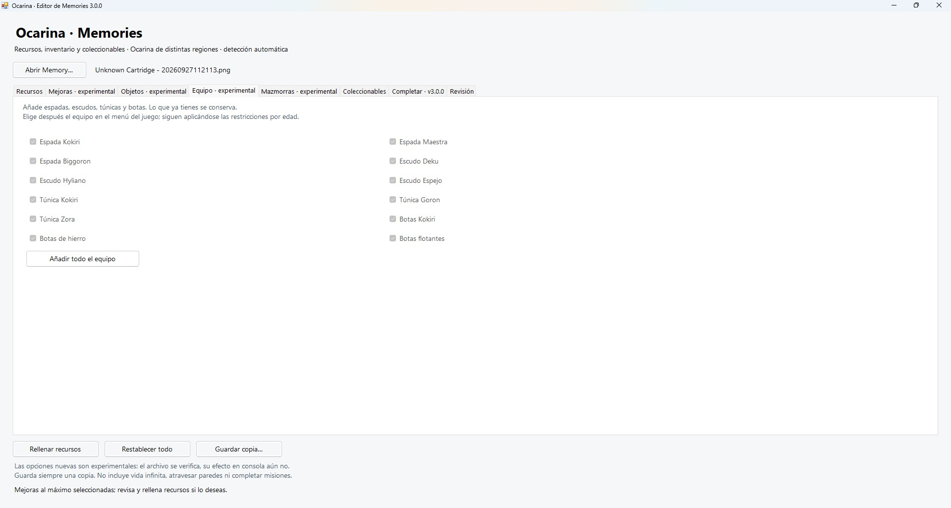 Screenshot 2 for Ocarina Memory Editor for Analogue 3D