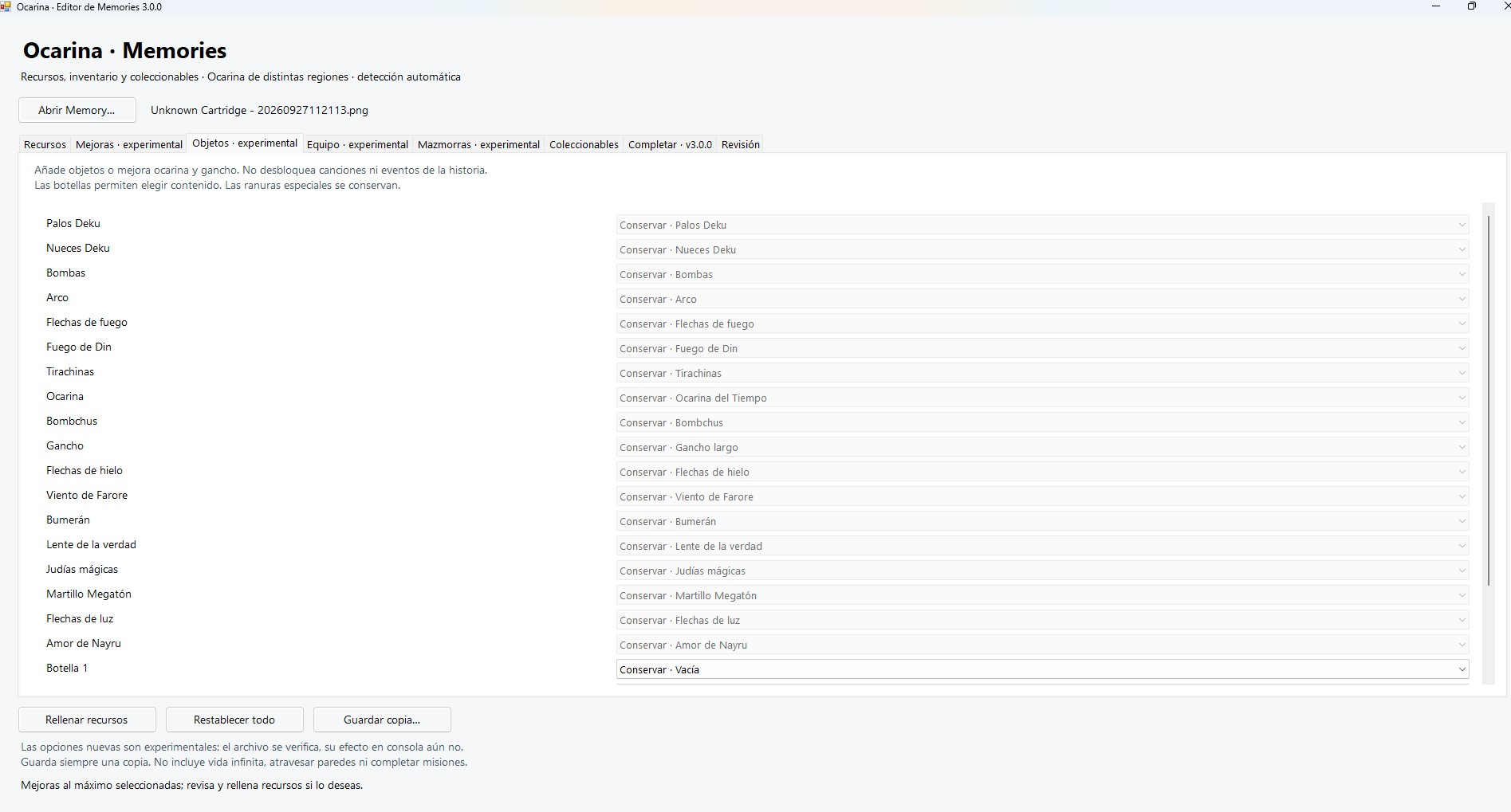 Screenshot 5 for Ocarina Memory Editor for Analogue 3D