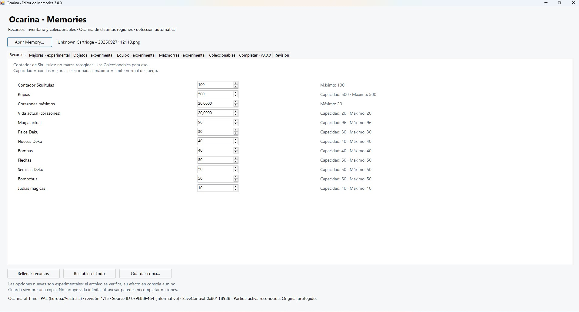 Screenshot 3 for Ocarina Memory Editor for Analogue 3D