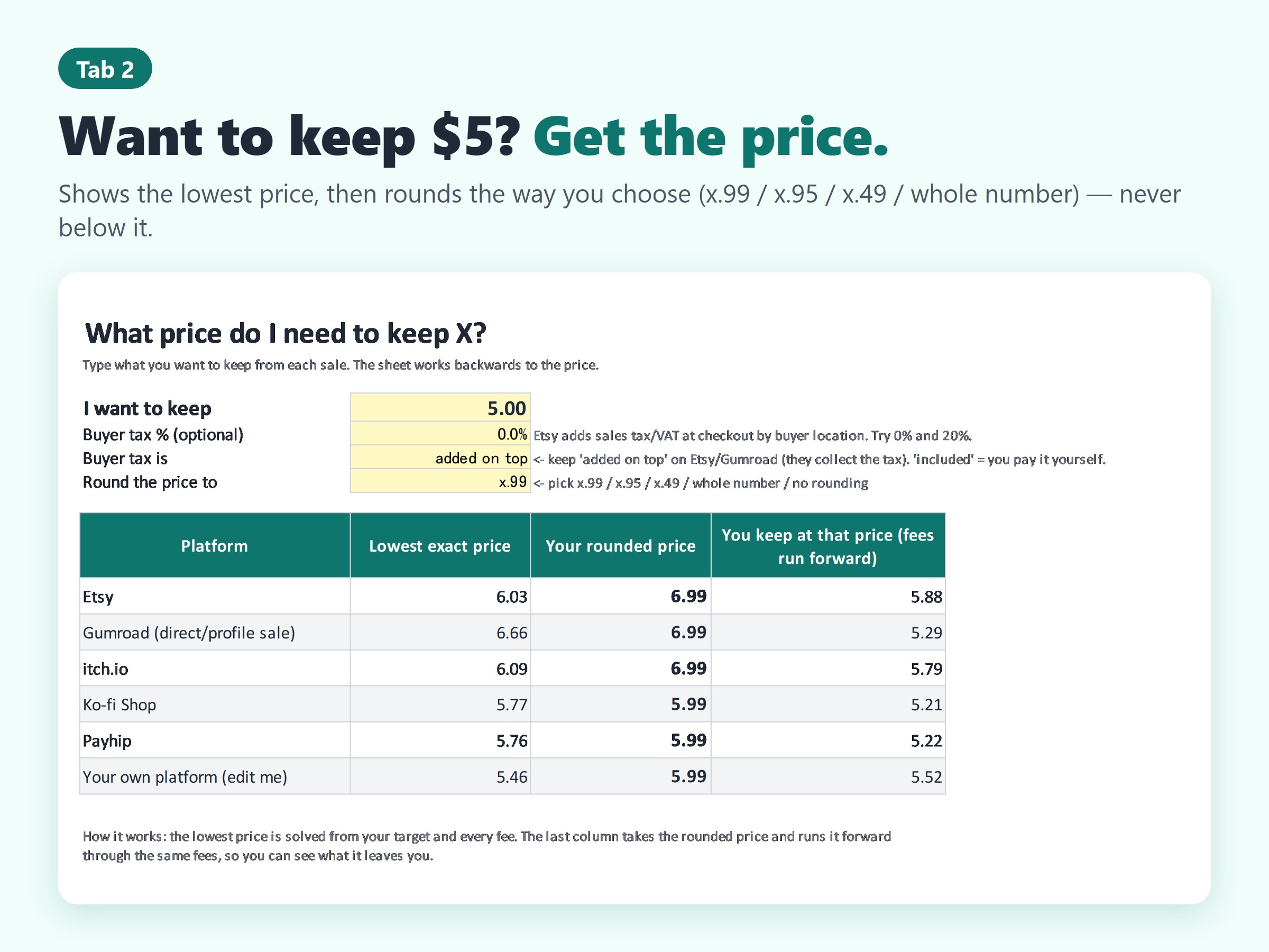 Screenshot 7 for Seller Fee Calculator - Take-Home & Reverse Price (Excel)