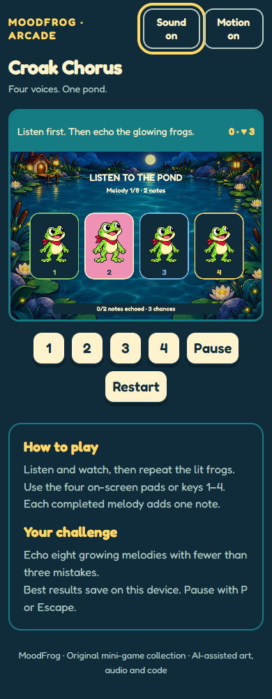 Screenshot 2 for Croak Chorus — HTML5 Game Template