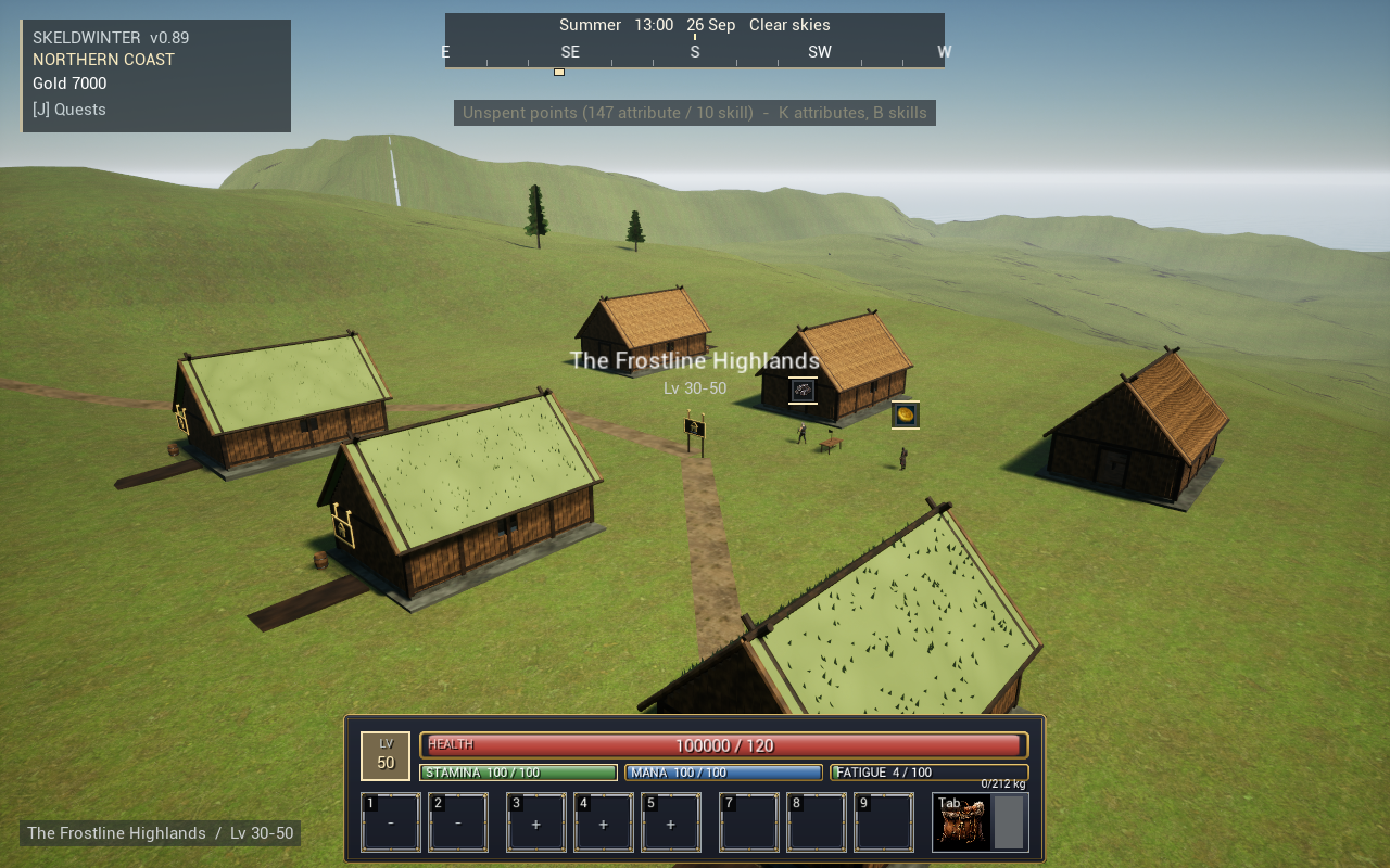 Emberstead, the six-home mountain village.