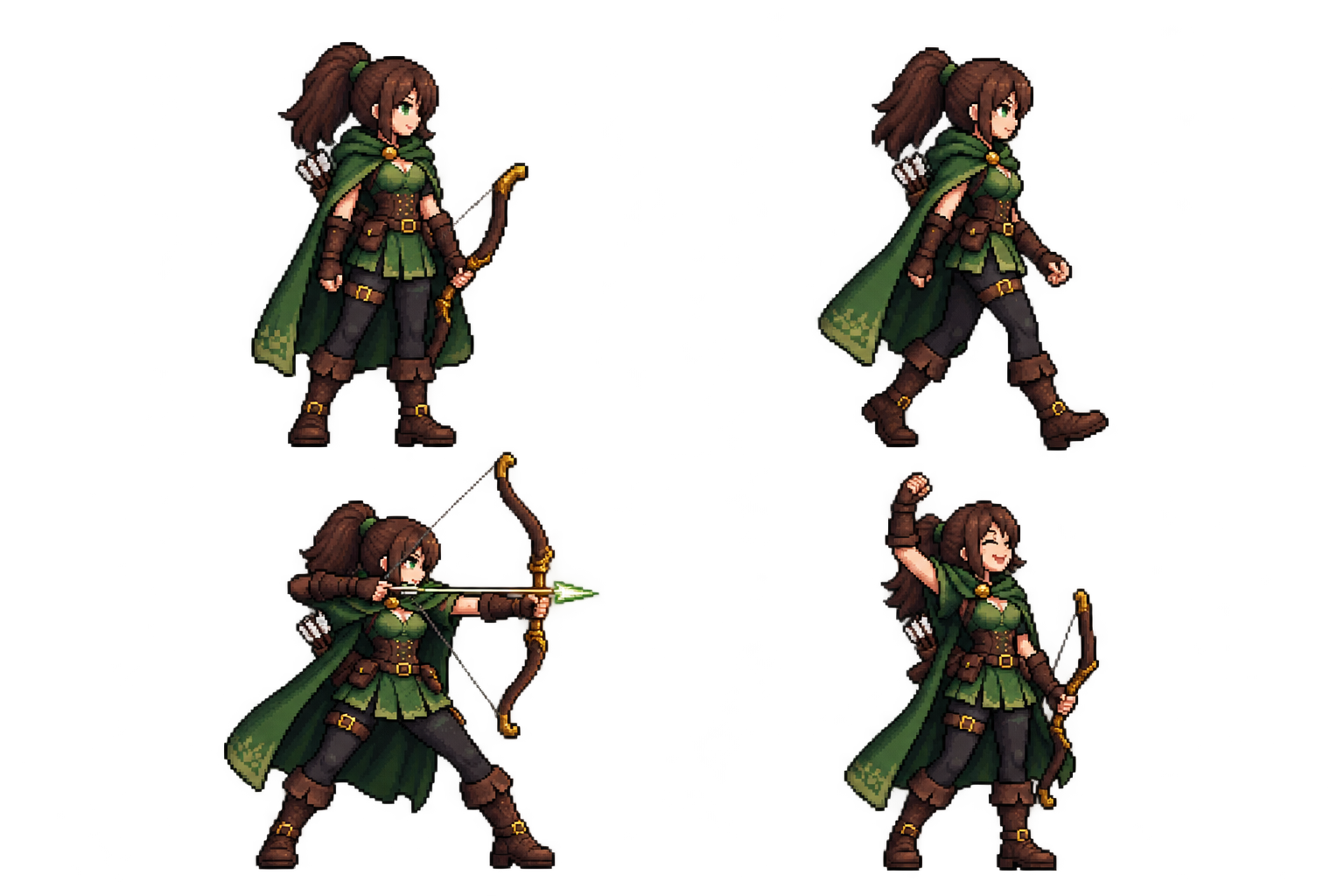 Wren — Green Archer Pixel Sprite Pack by 1.snipper