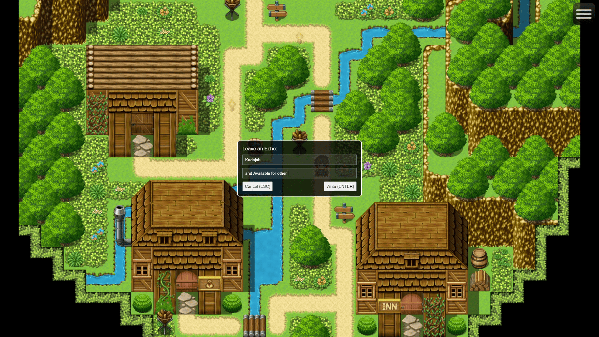 Screenshot 2 for Kadajah's Echoes - Asynchronous Multiplayer Messaging for RPG Maker MV & MZ