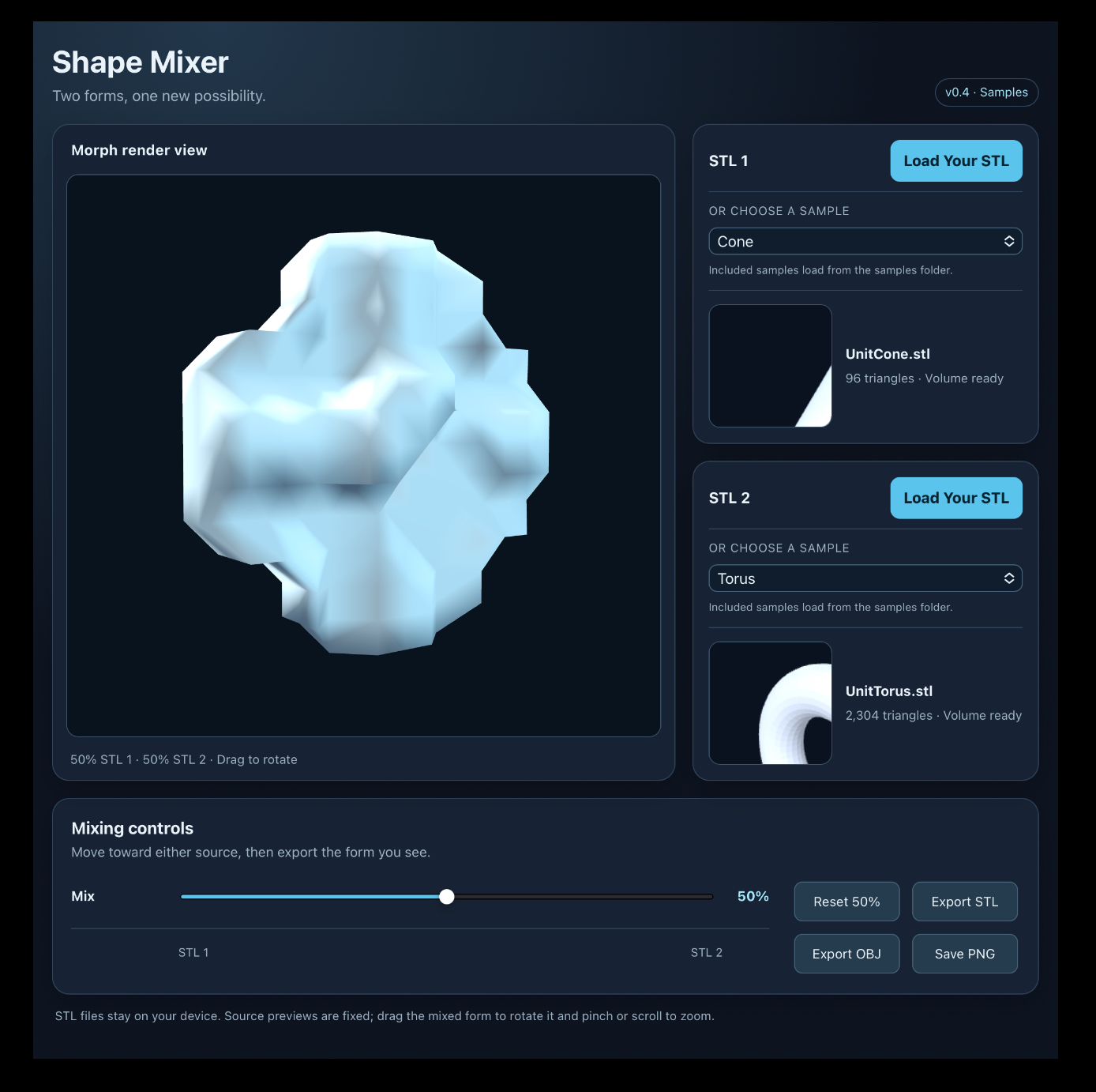Screenshot 2 for 3D Shape Mixer Lab